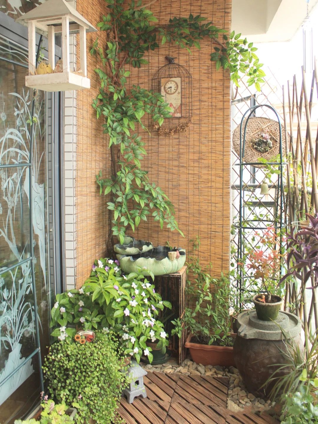 阳台造景花园简单,阳台花池种菜设计