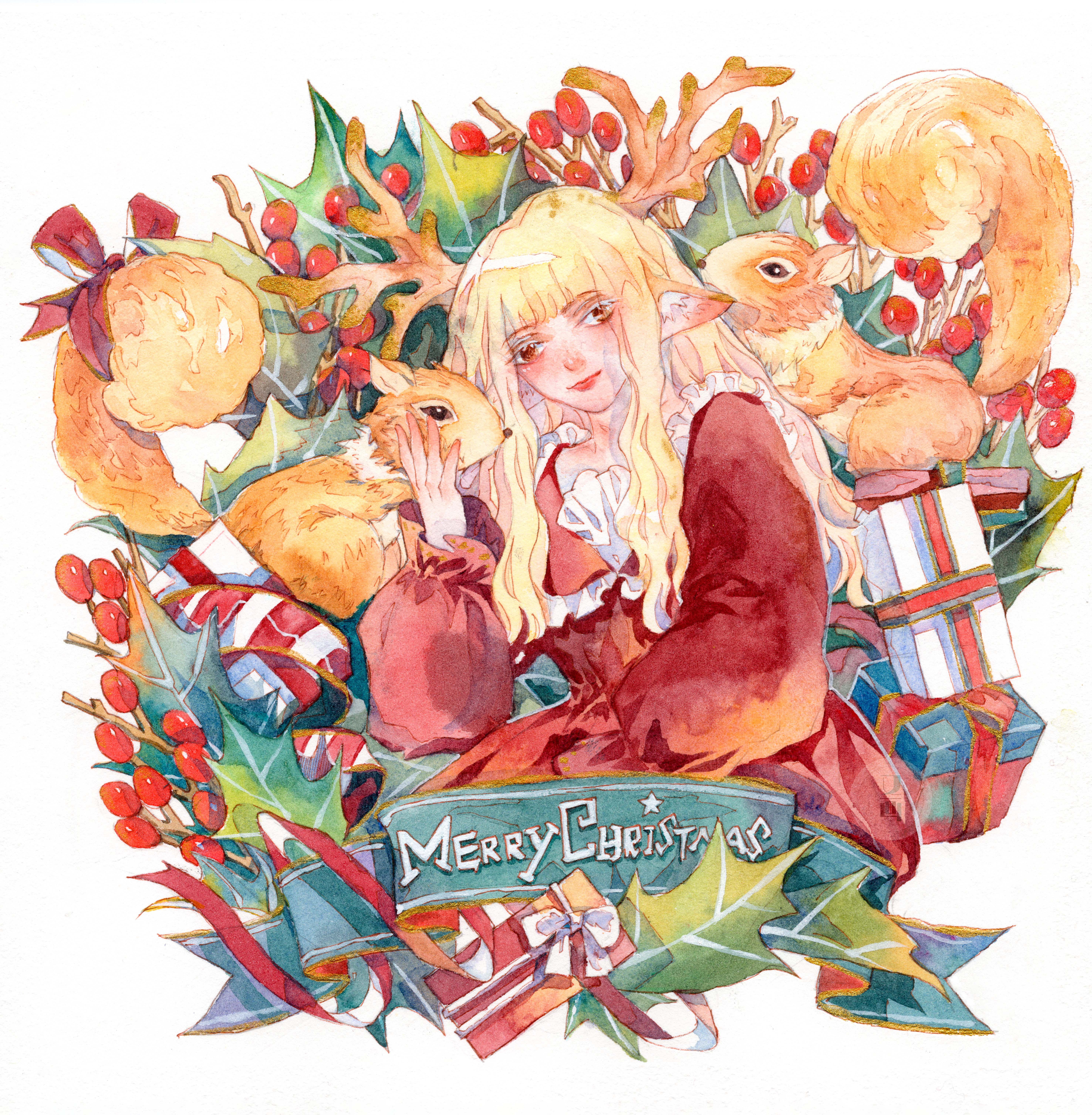 怎么用水彩来画圣诞,水彩教程梦幻