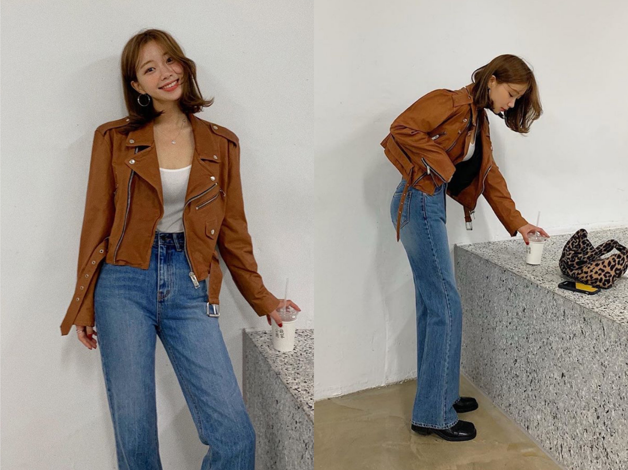 温柔韩系可爱穿搭,慵懒风毛绒绒的外套穿搭