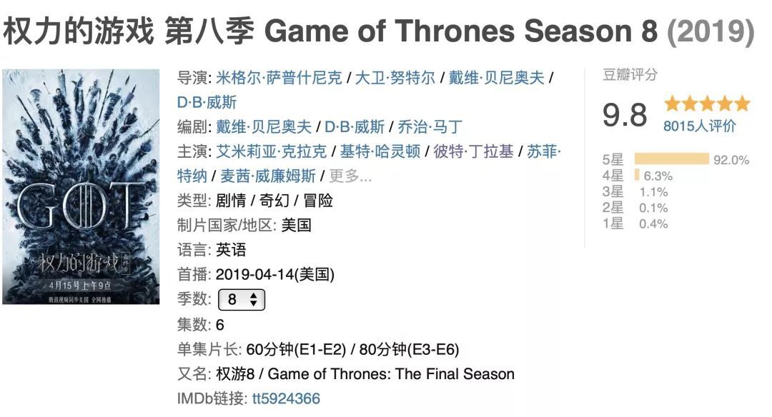 开播9.8分，“什么都不知道的”雪诺知道了！