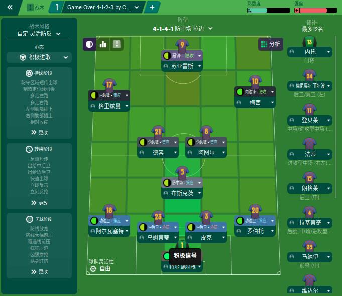 fm足球经理442战术体系,足球经理2017巴萨阵型