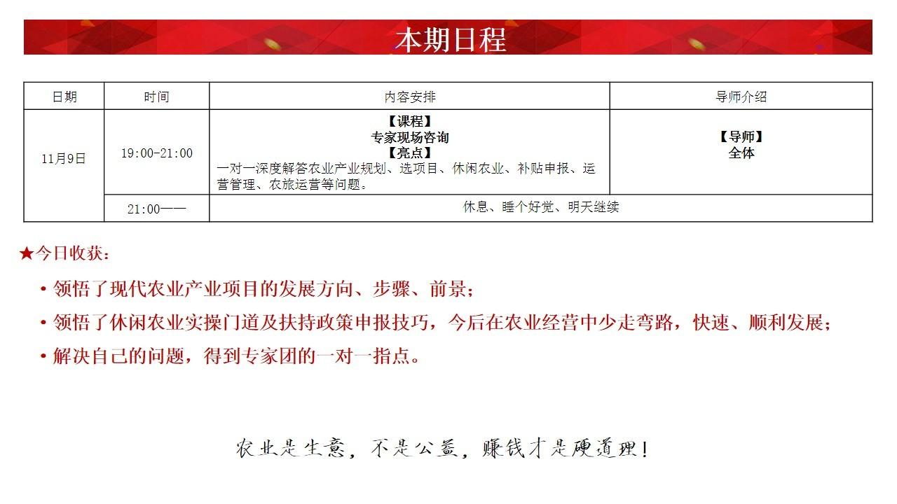 157届中国农业落地实操特训班(11月8-11日)-北京站