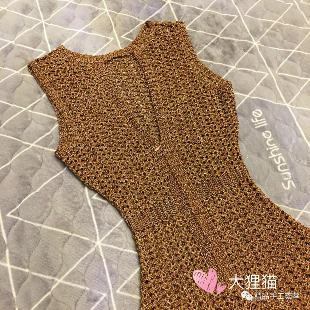 凤尾花半身长裙子的钩针教程,鱼尾裙的钩法教程