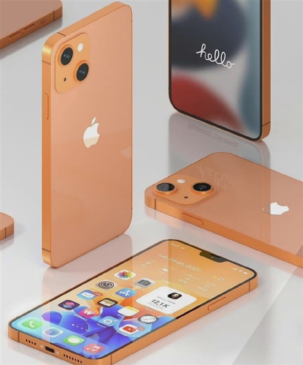 iphone13日落金玫瑰金对比,iphone13落日色