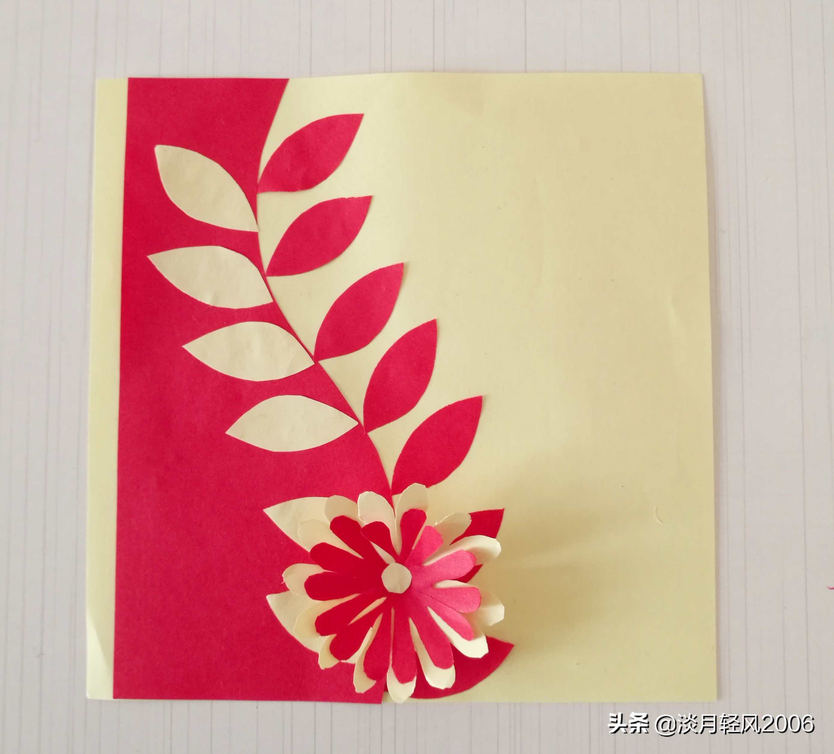 幼儿园手工制作卡纸贺卡可以写字,正方形卡纸贺卡花朵