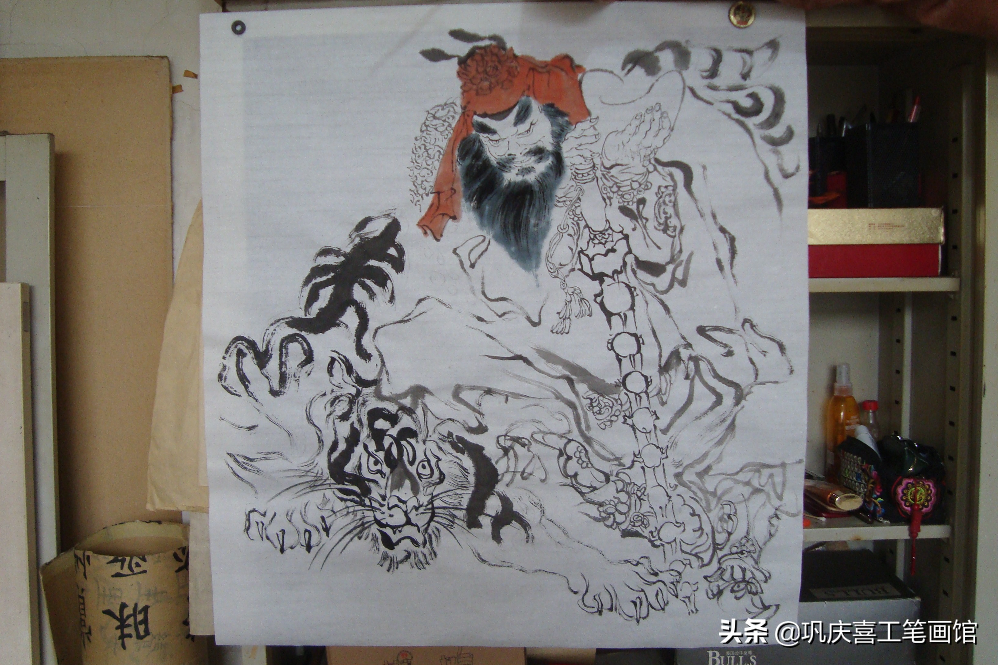 写意人物画：武财神赵公明绘制过程全记录