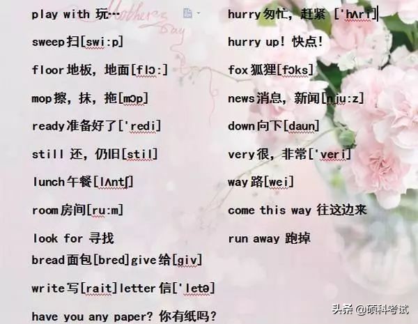 小学六年级单词音标复习,小学1-6年级必考词语