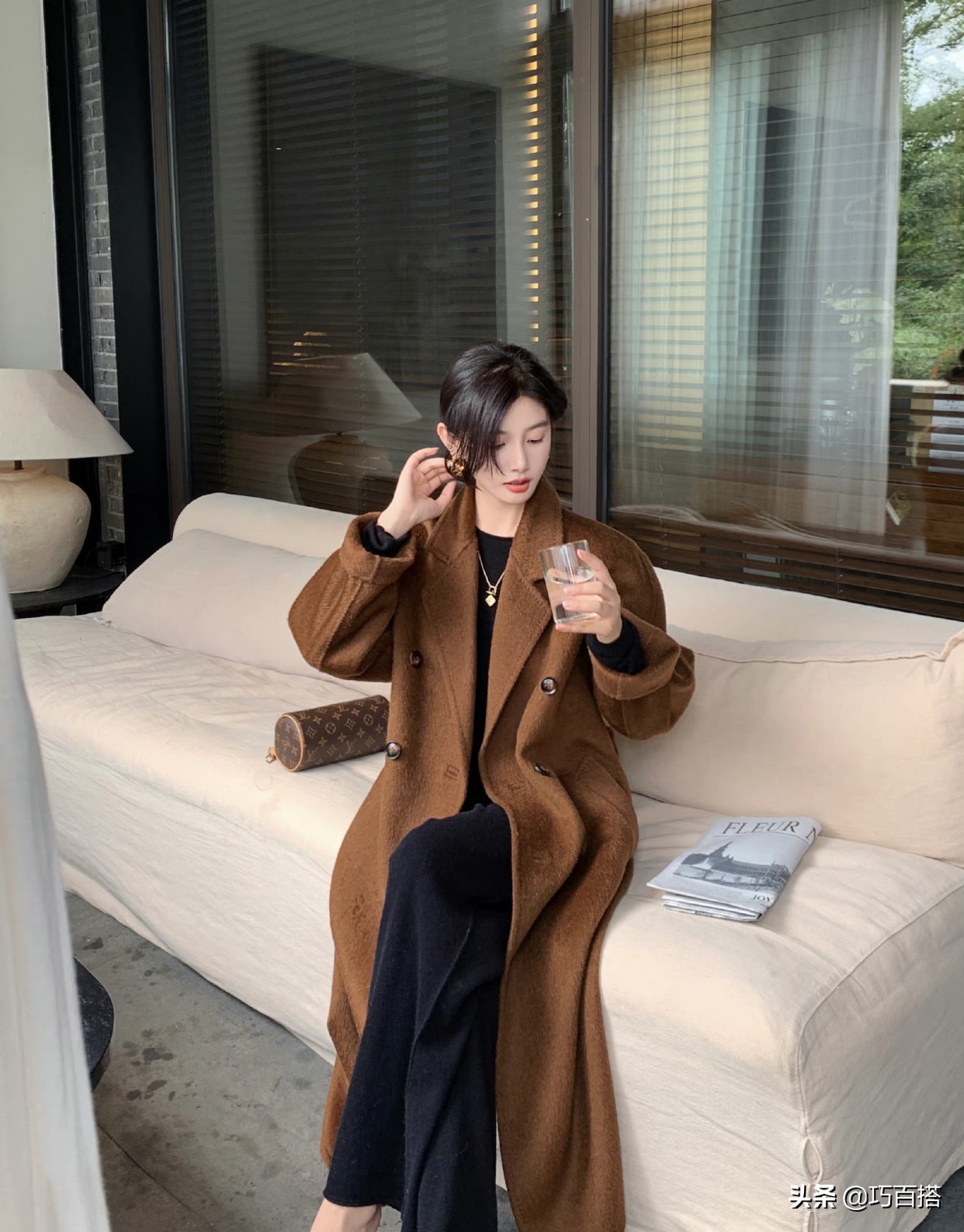 2020冬大气纯色呢大衣女收腰外套,秋冬必备哪种颜色大衣