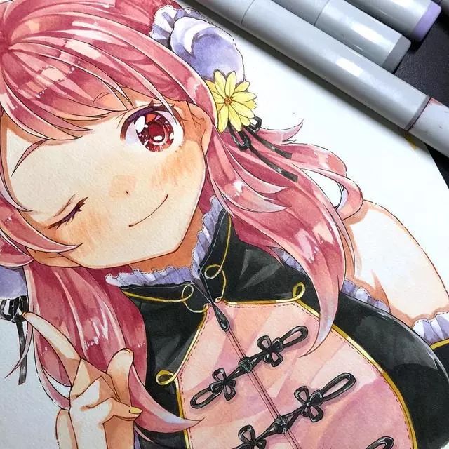 马克笔手绘画动漫,马克笔手绘动漫临摹素材