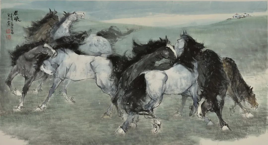 八骏雄风字画,名家精品国画八骏图