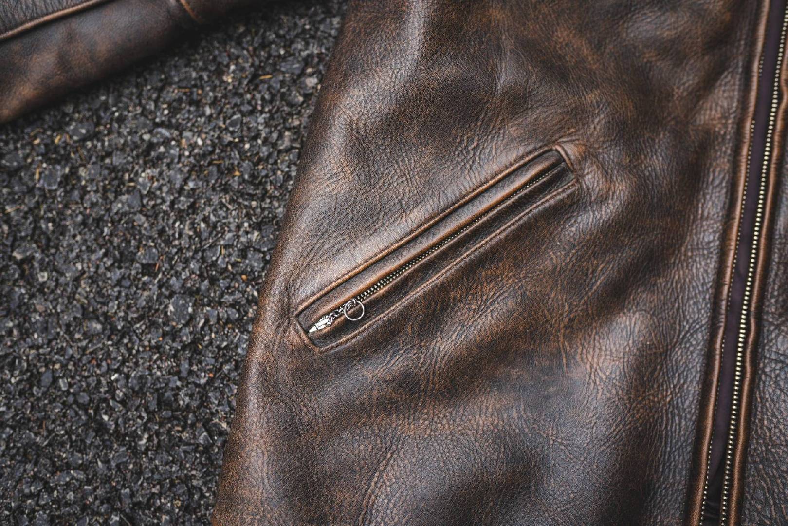 男小牛皮翻毛皮复古做旧皮衣,牛皮复古做旧皮衣男中长款