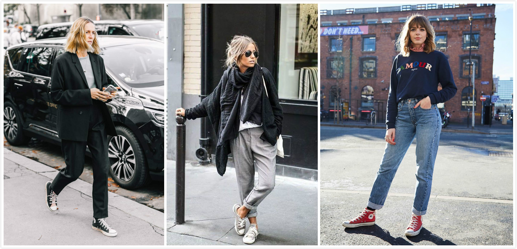 复古与潮流的帆布鞋,帆布鞋是体现休闲风的重点单品