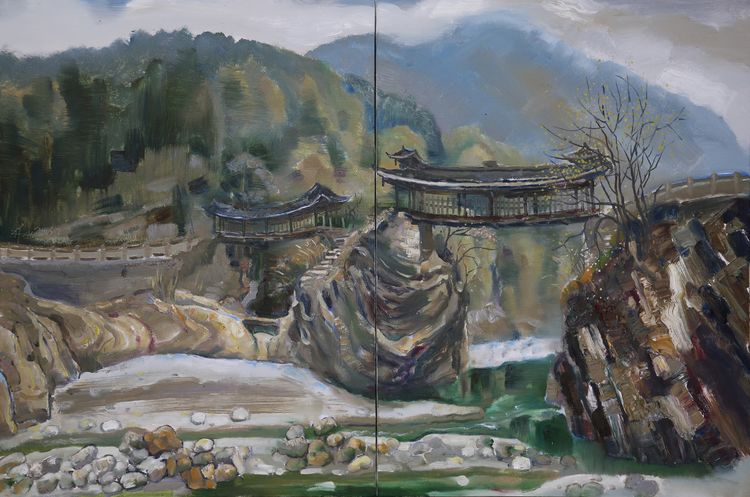 林山书画,桂林山水油画