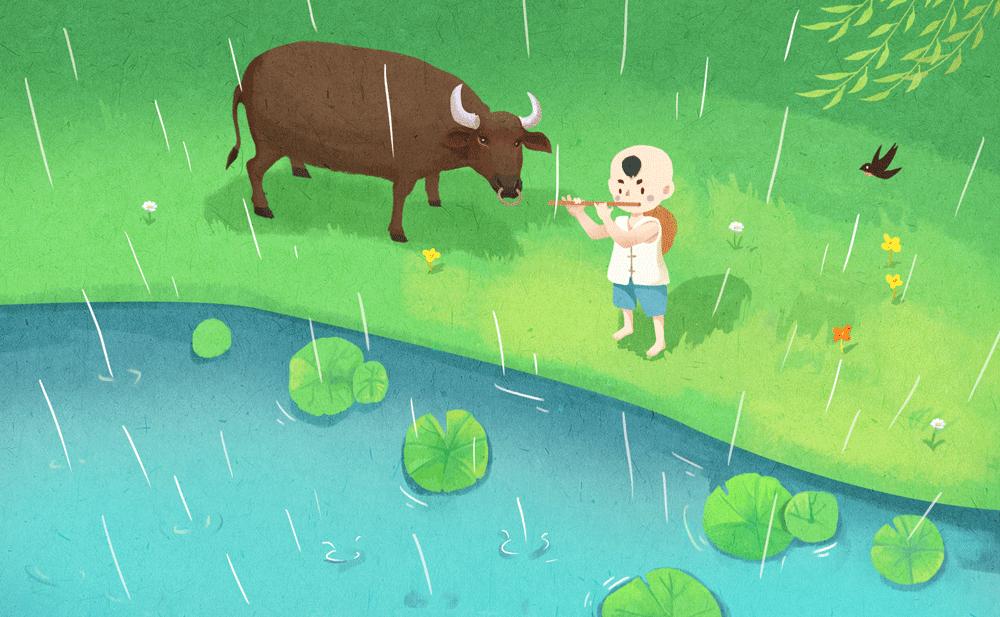 绝美水墨素材,清明动态景色照片素材