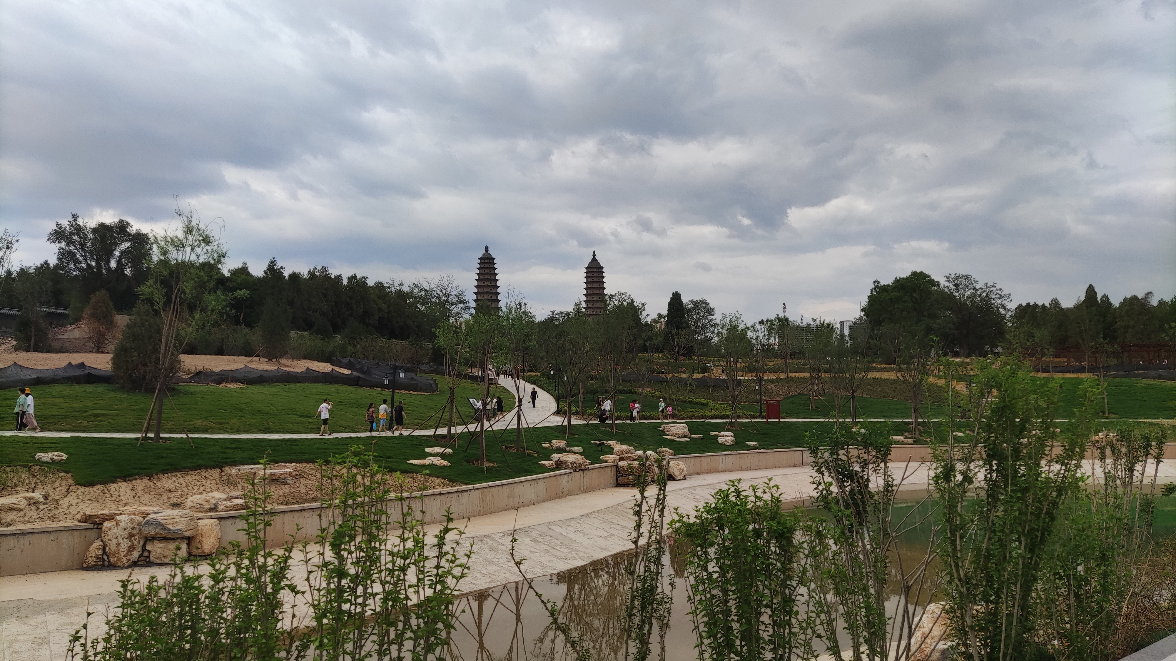 太原双塔公园游览图,太原双塔附近玩的地方