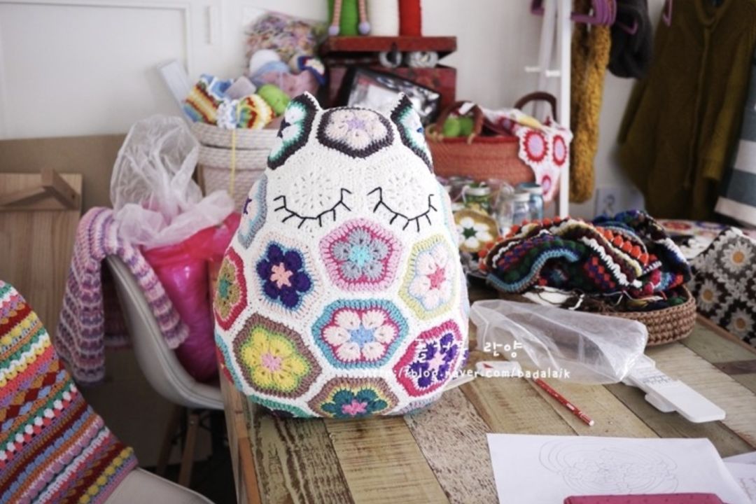 猫头鹰抱枕的编织教程,梦幻琉璃编织猫头鹰抱枕