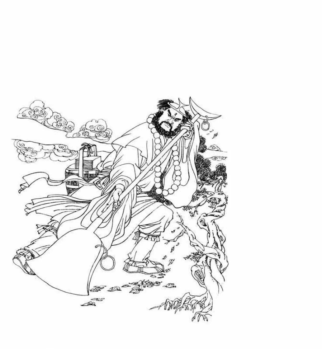 图谱神话人物工笔画白描,国画工笔人物白描图片大全大图
