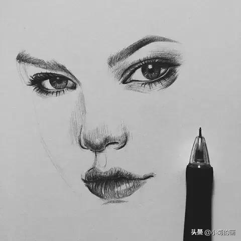 一眼就看出来的明星素描,这些明星的双眼皮好美