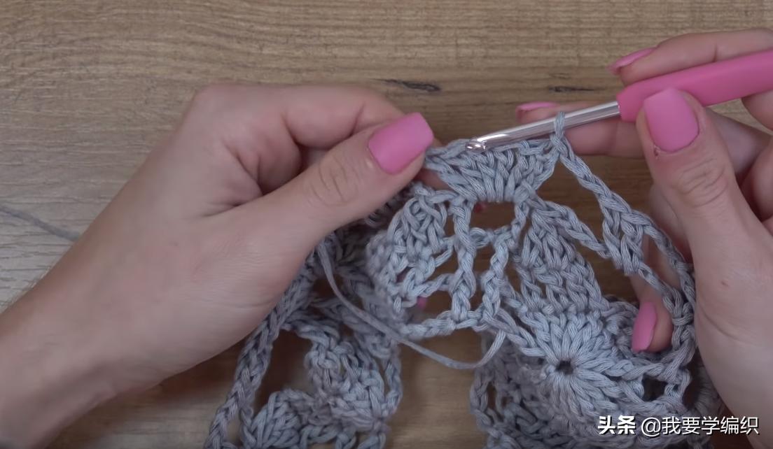 最新款钩披肩花样连接教程,简单易学钩披肩花样