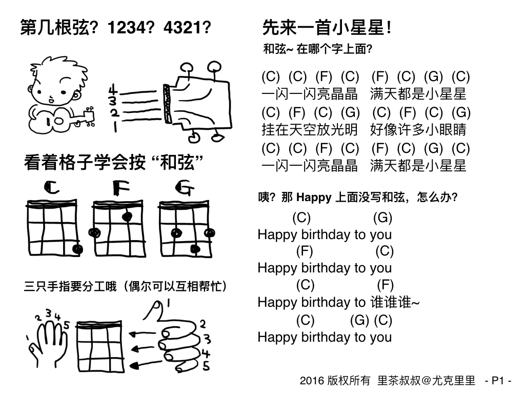 尤克里里茶叔叔教学,尤克里里轻松入门pdf