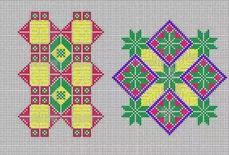 26款精美十字绣鞋垫图案,收藏起来慢慢学习!附3种绣法解读哦