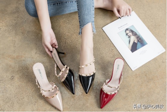 铆钉气质高跟女靴,铆钉时尚高跟