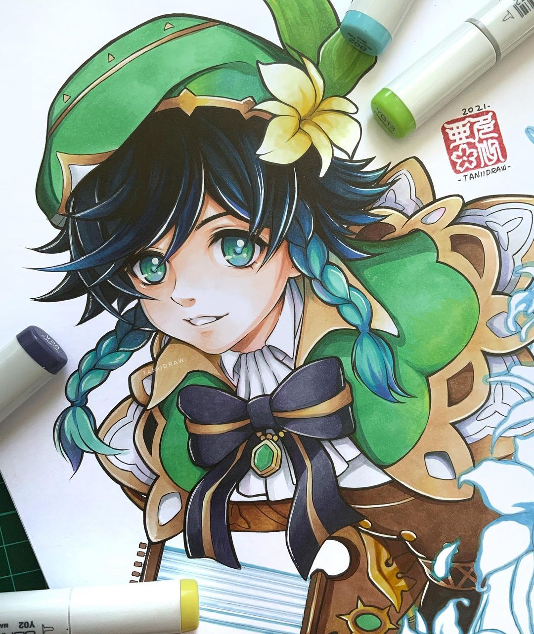 动漫60色马克笔画可爱动漫人物,touchmark马克笔手绘动漫