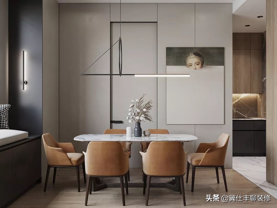 全屋仿大理石护墙板装修效果图,轻奢护墙板大理石漆