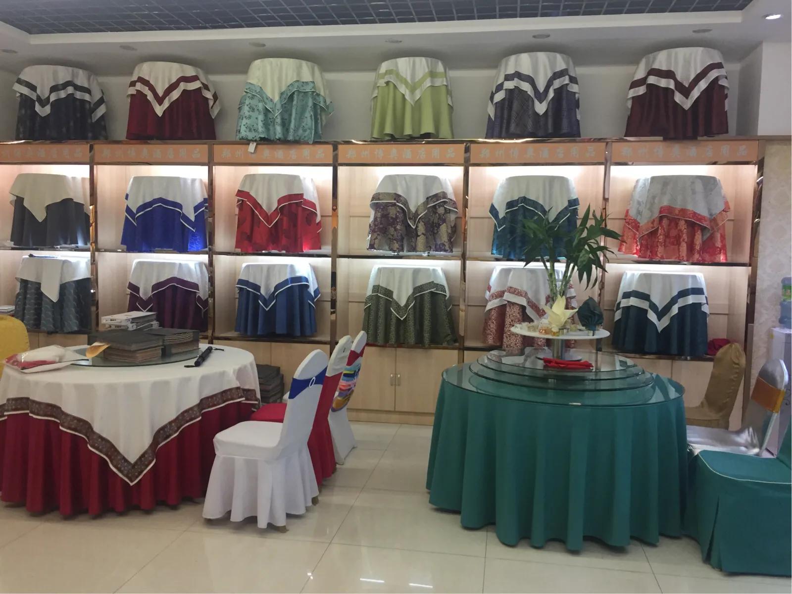 厂家直销酒店用品桌布椅套。床上用品18838187281