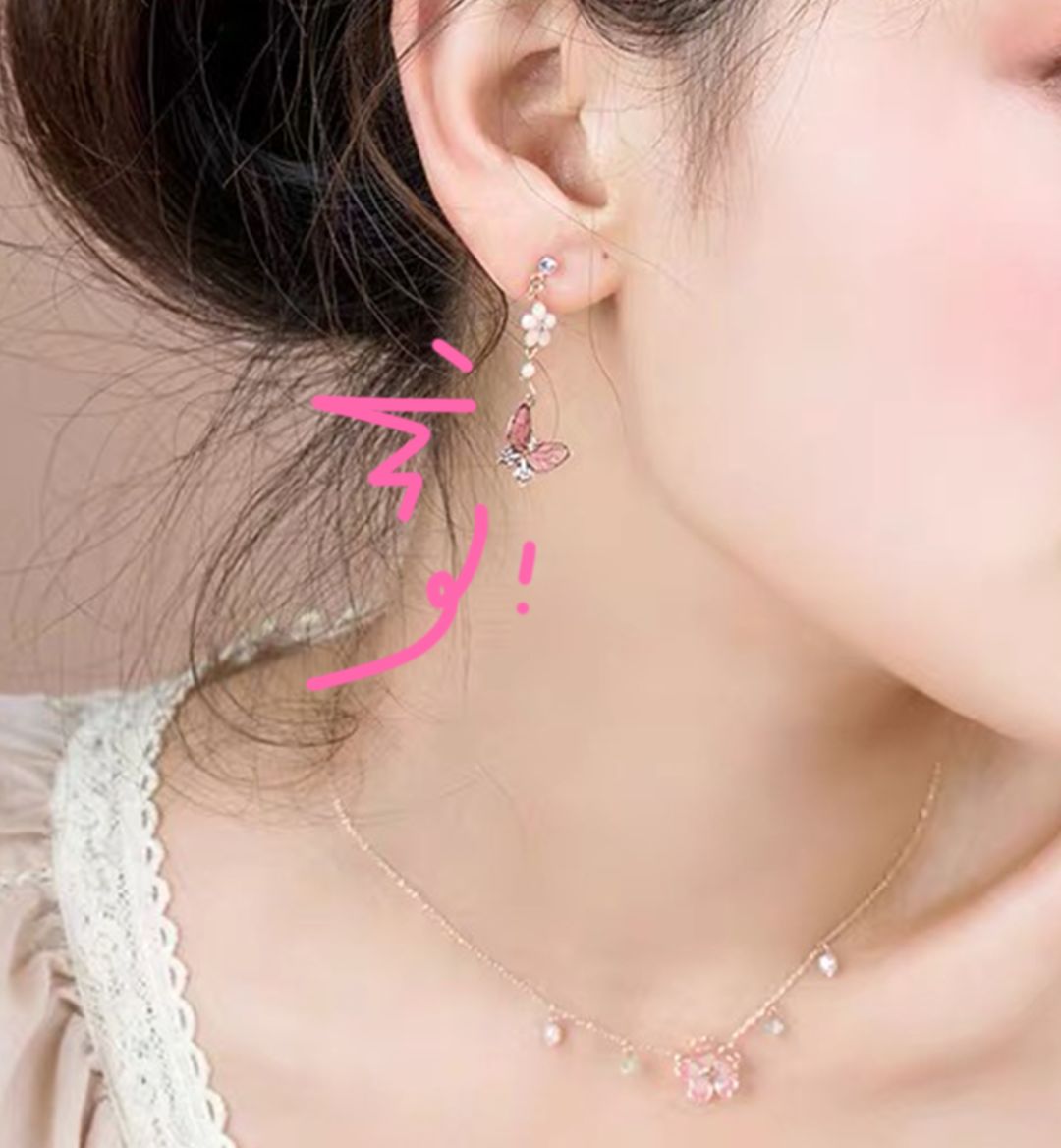 童年饰品金蝴蝶,童年土味发饰效果图