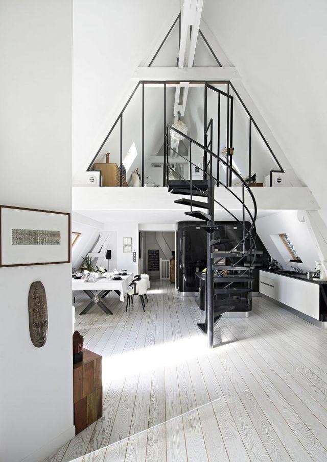 顶层带斜屋顶阁楼装修效果图,顶层阁楼斜屋顶设计效果图大全