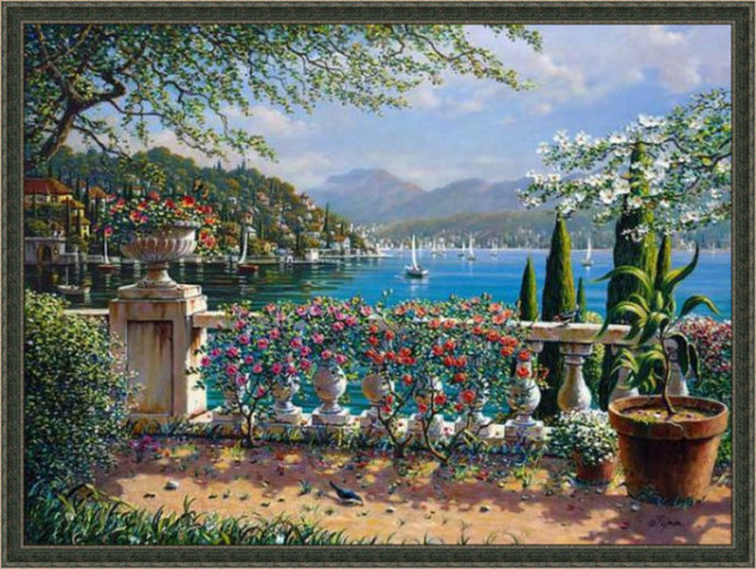 唯美风景油画图片大全,油画花朵唯美风景