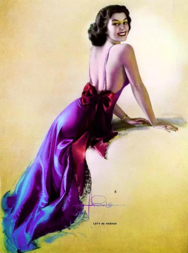 色粉画人物欧美姑娘经典,美国画家笔下美女