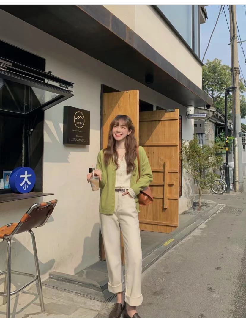 儿童春季针织开衫,女童春季扣字针织黑白开衫外套