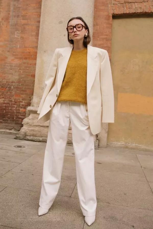 西装风衣时尚大气上档次,白西服穿搭高级春季