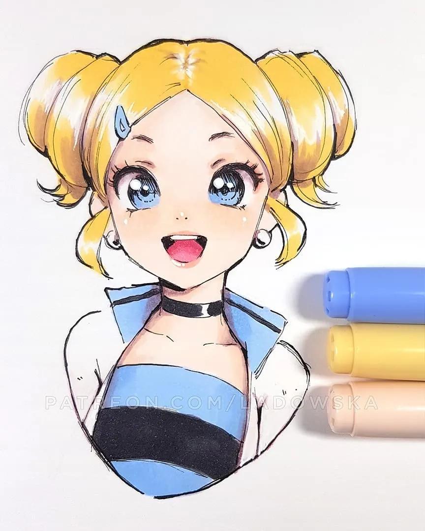 软萌可爱的动漫美少女怎么画,画可爱的动漫美少女特别简单