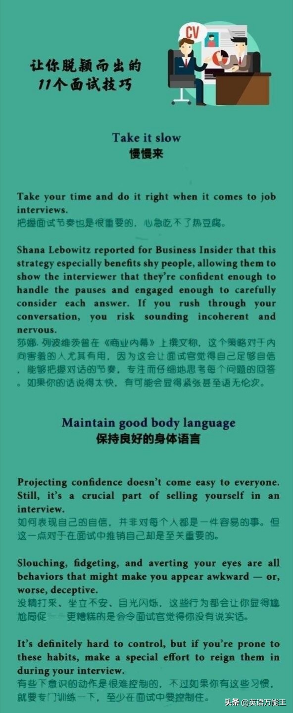 英语面试技巧,能帮你面试成功的十大技巧