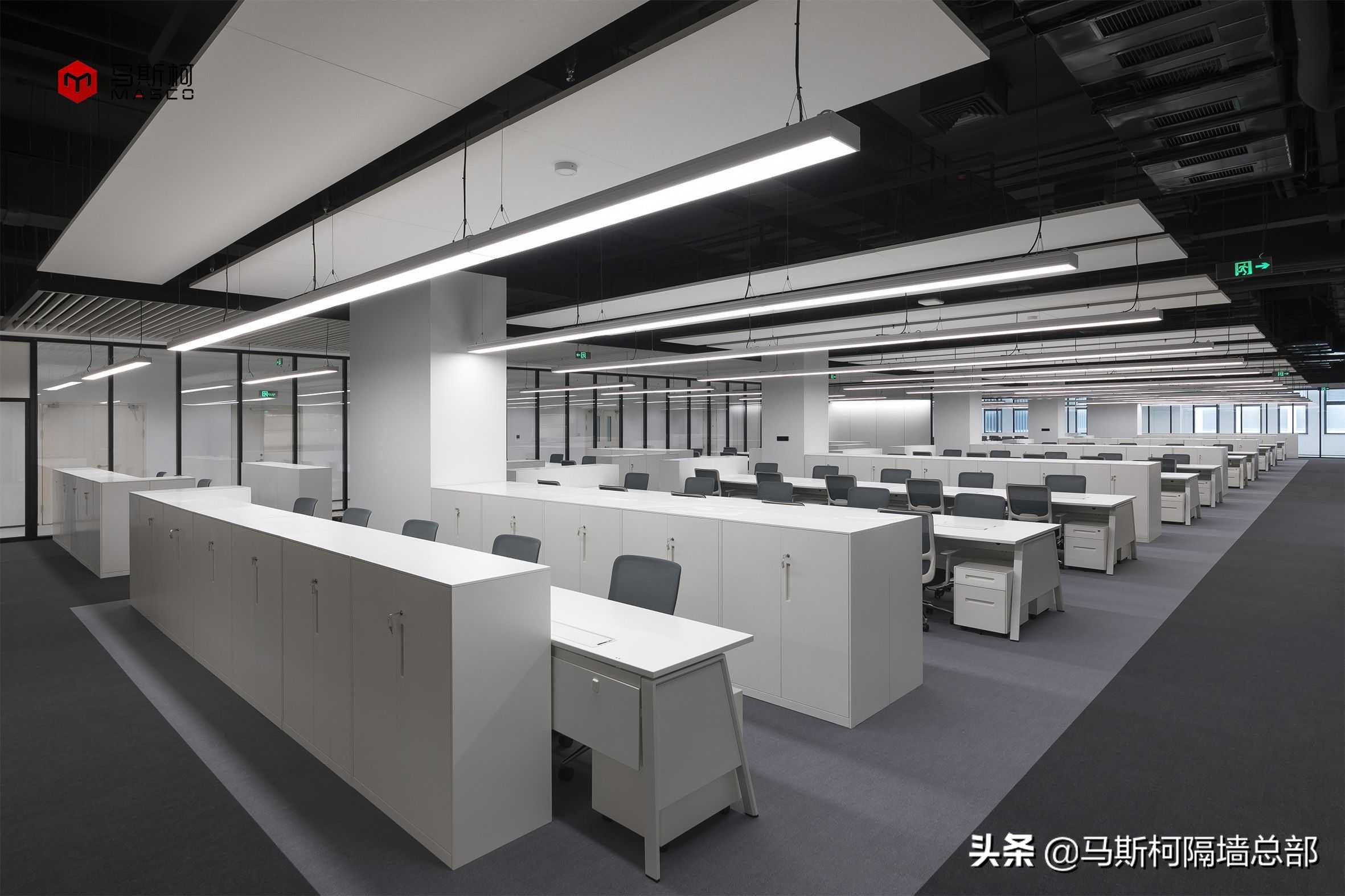 办公室防火玻璃隔断图片,办公室断桥铝防火大玻璃隔断