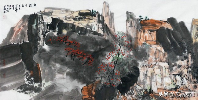 北方四尺竖幅的写意山水画作品,一幅优秀的山水画作品