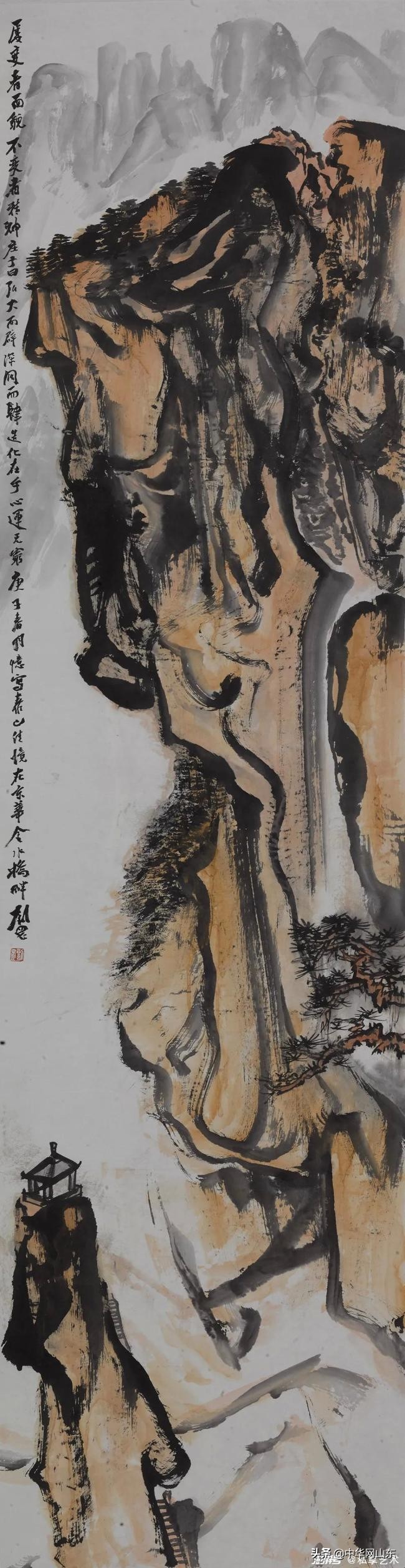 刘罡画作,泰山顶级水墨山水画