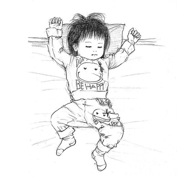 「可还记得」木朵儿爸爸给女儿画过的百睡图