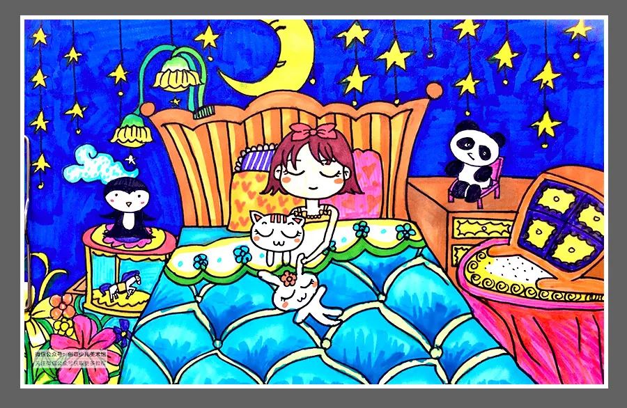 绘画素材儿童画,色彩的渐变绘画作品儿童画