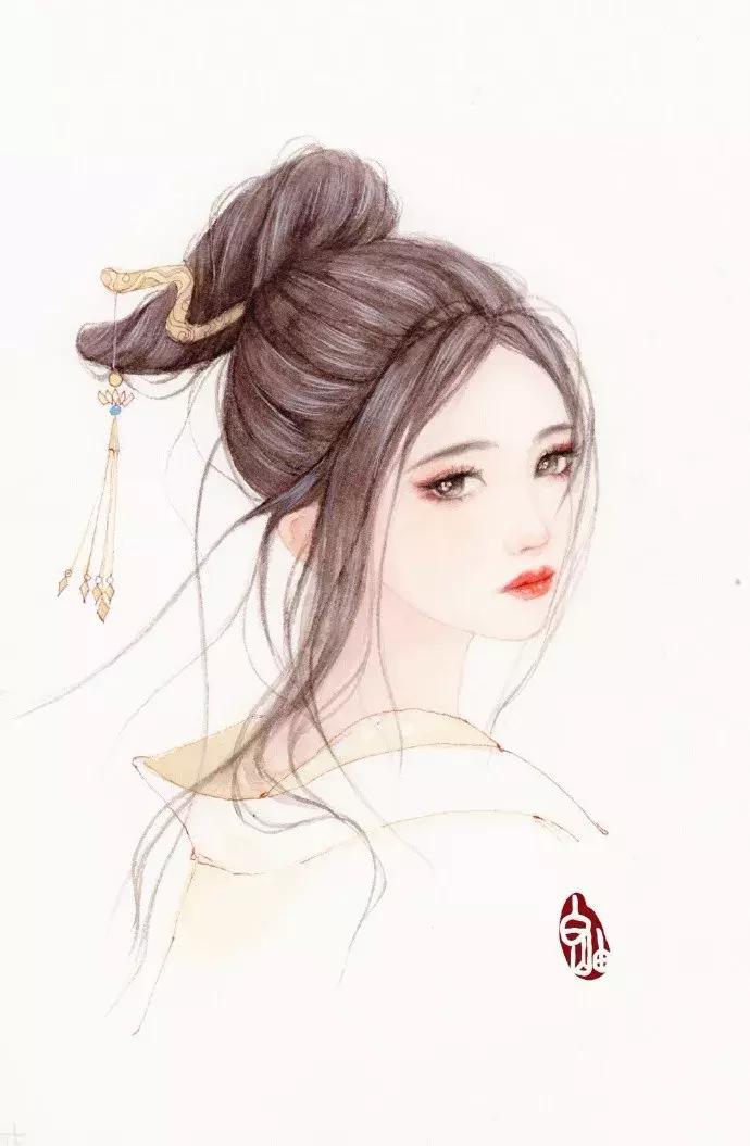 手绘古风少女，唯美灵动，唤起少女们心中的三生三世