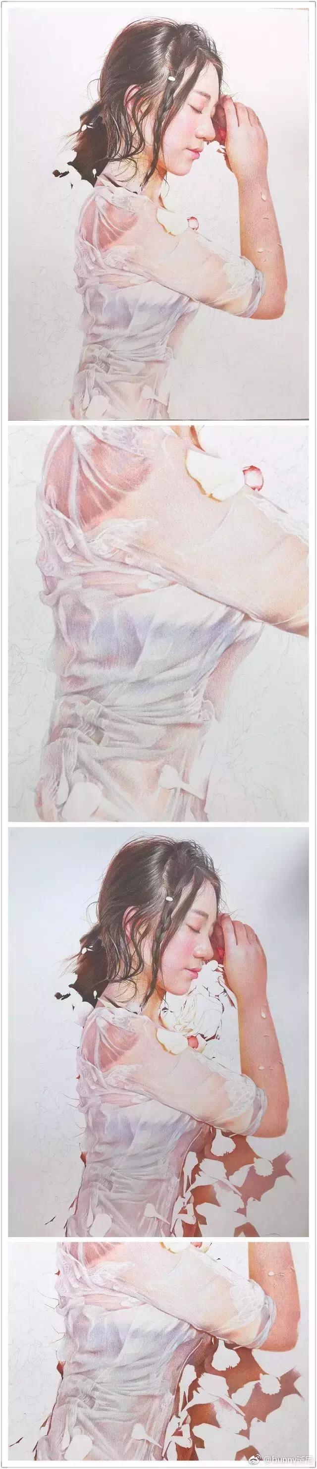 彩铅人物教程,彩铅画童真小女孩