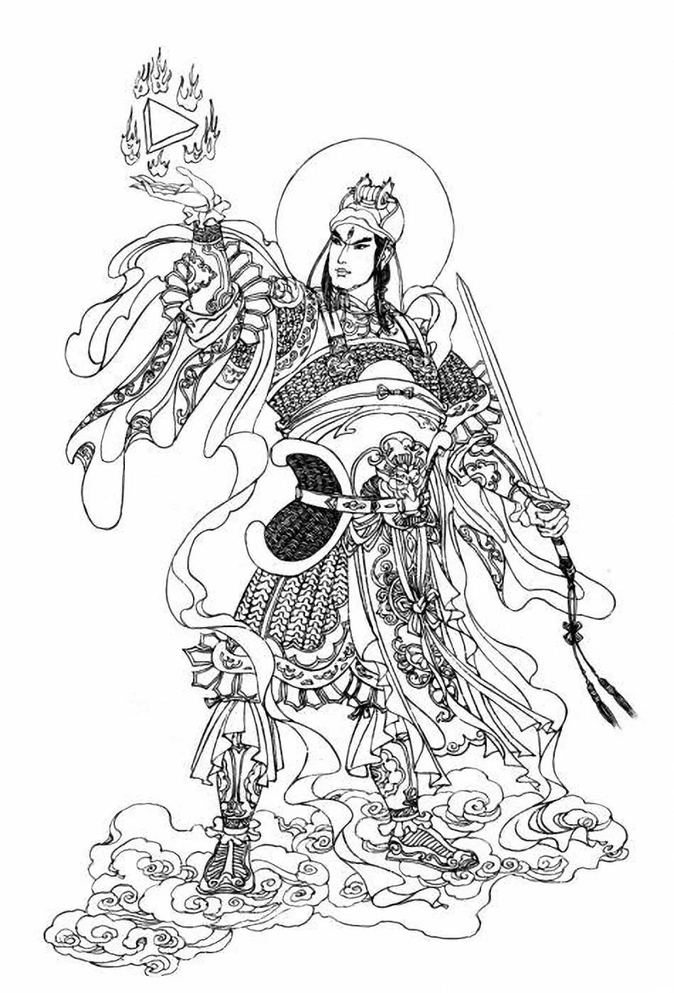 图谱神话人物工笔画白描,国画工笔人物白描图片大全大图