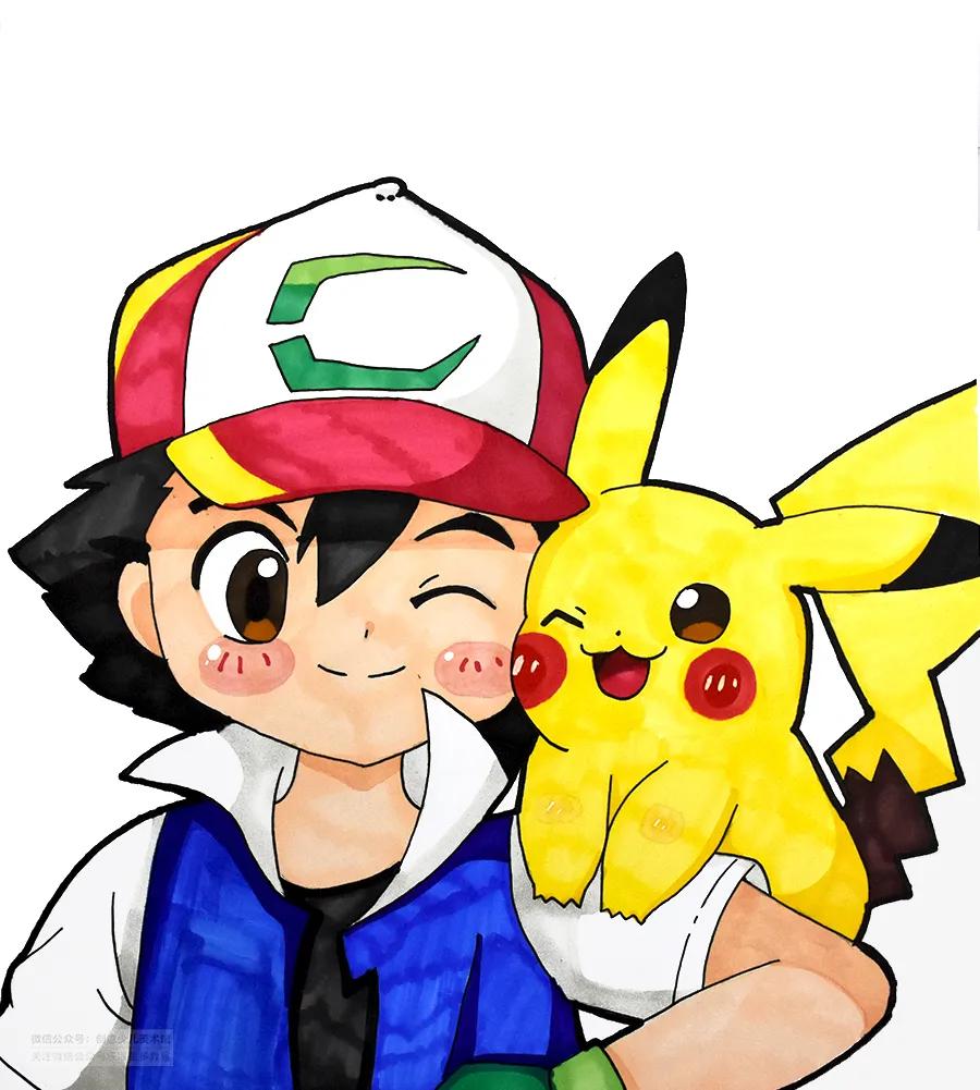 儿童画皮卡丘创意画图片,皮卡丘的简笔画儿童画大全
