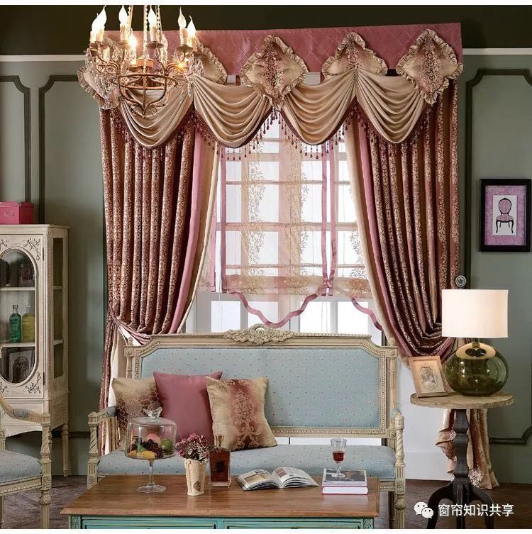 窗帘连体水波帘头制作视频,欧式风格窗帘平板水波帘头