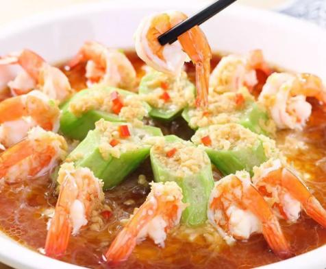 蒜蓉开背虾蒸粉丝的做法家常,彩虹小厨做的蒜蓉粉丝蒸虾