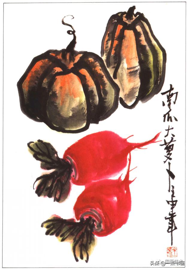 写意蔬果怎么画火龙果,100种写意蔬果画法