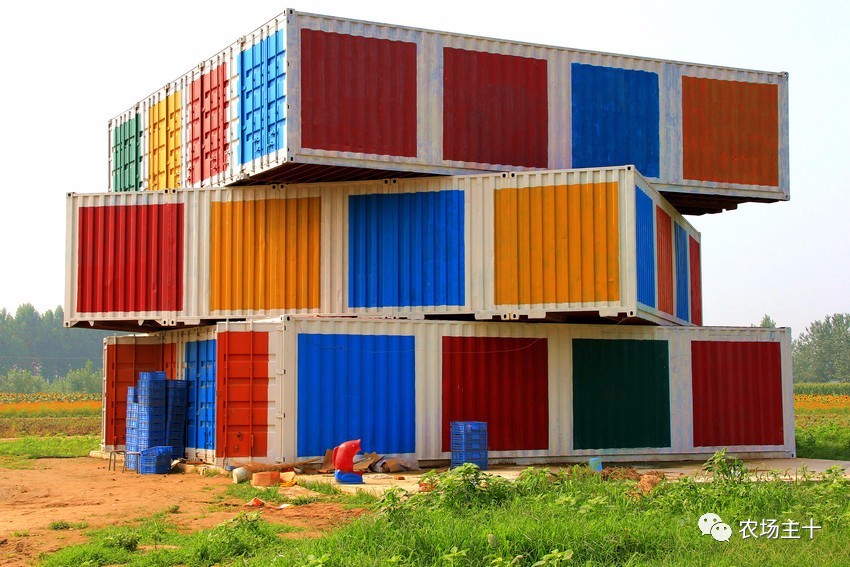 大型农场建造,家庭农场可以放置集装箱做民宿